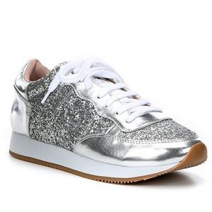 Kate Spade New York Silver Running Sneakers Size 8